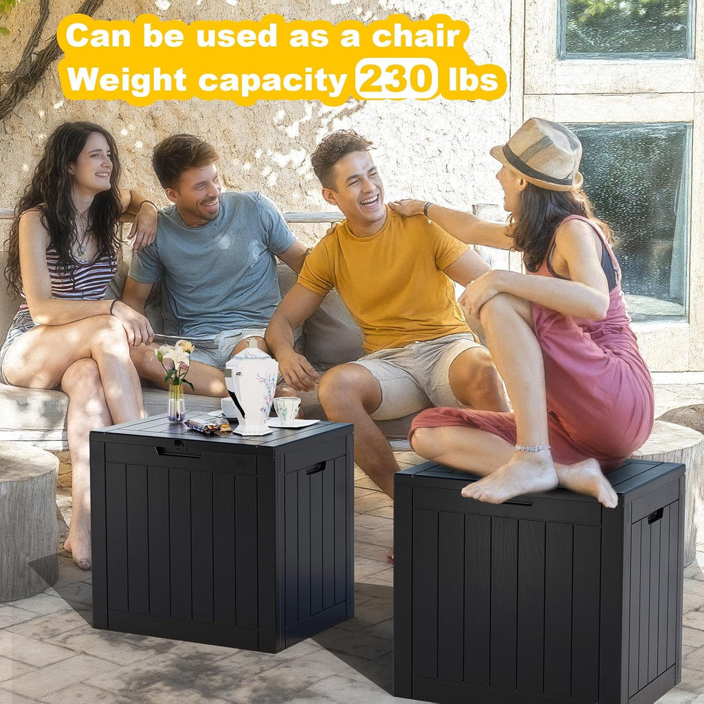33 gallon outdoor deck box, lockable waterproof outdoor, close-up detail