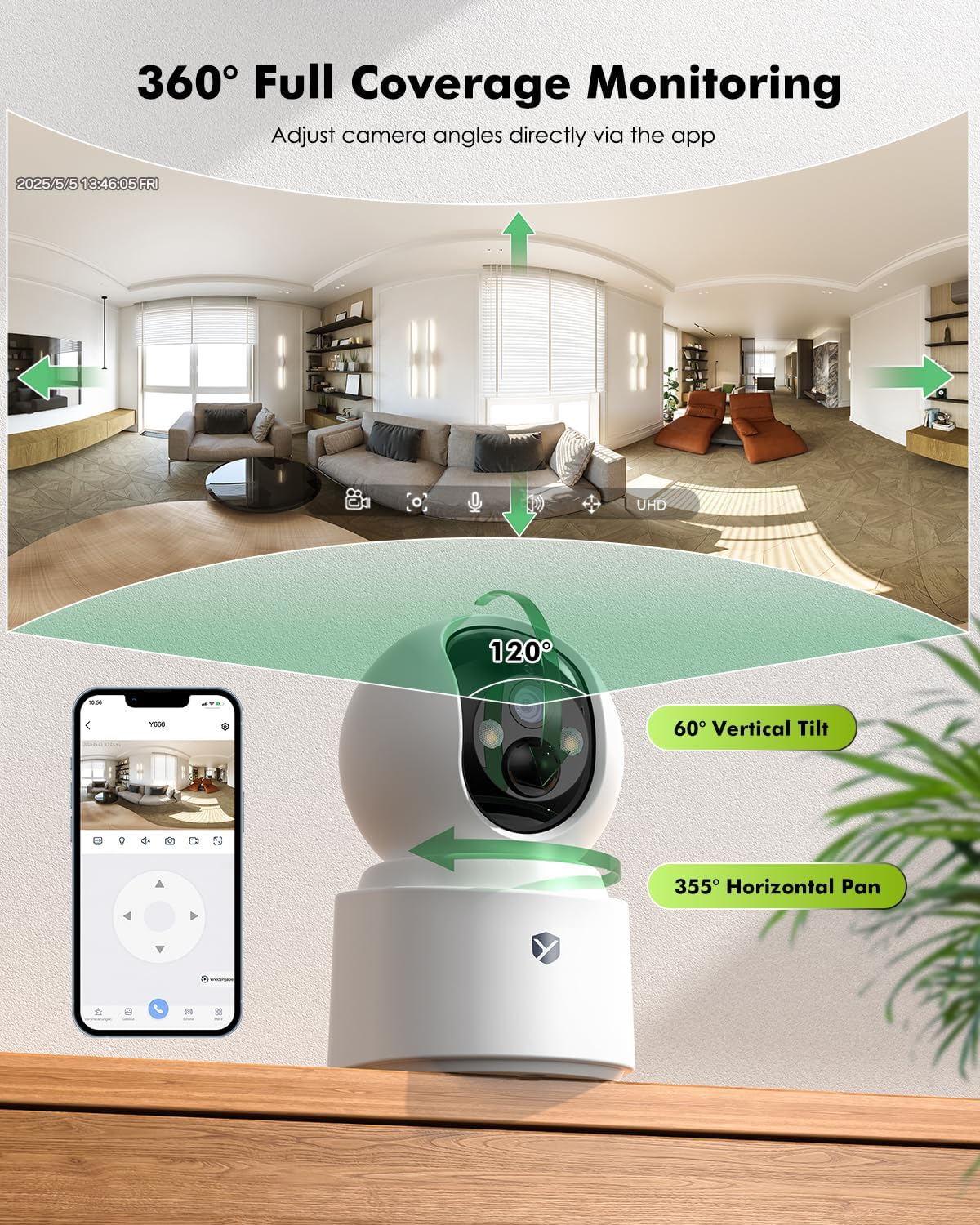 battery powered indoor camera wireless for home monitoring, package contents