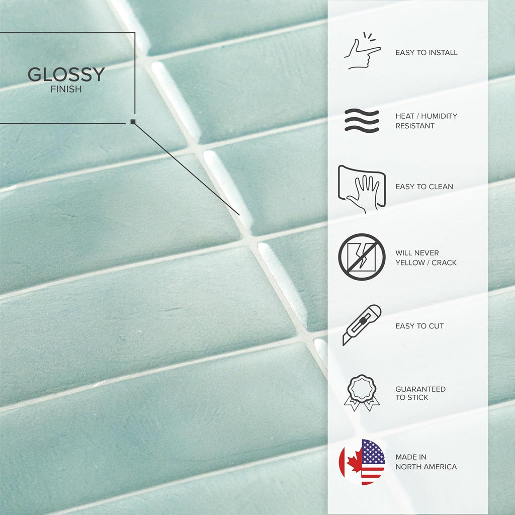smart tiles peel and stick backsplash on a desk or shelf