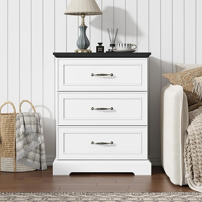 Nightstand Set of 2, Rustic Farmhouse Wood Small Dresser, Bedside Table