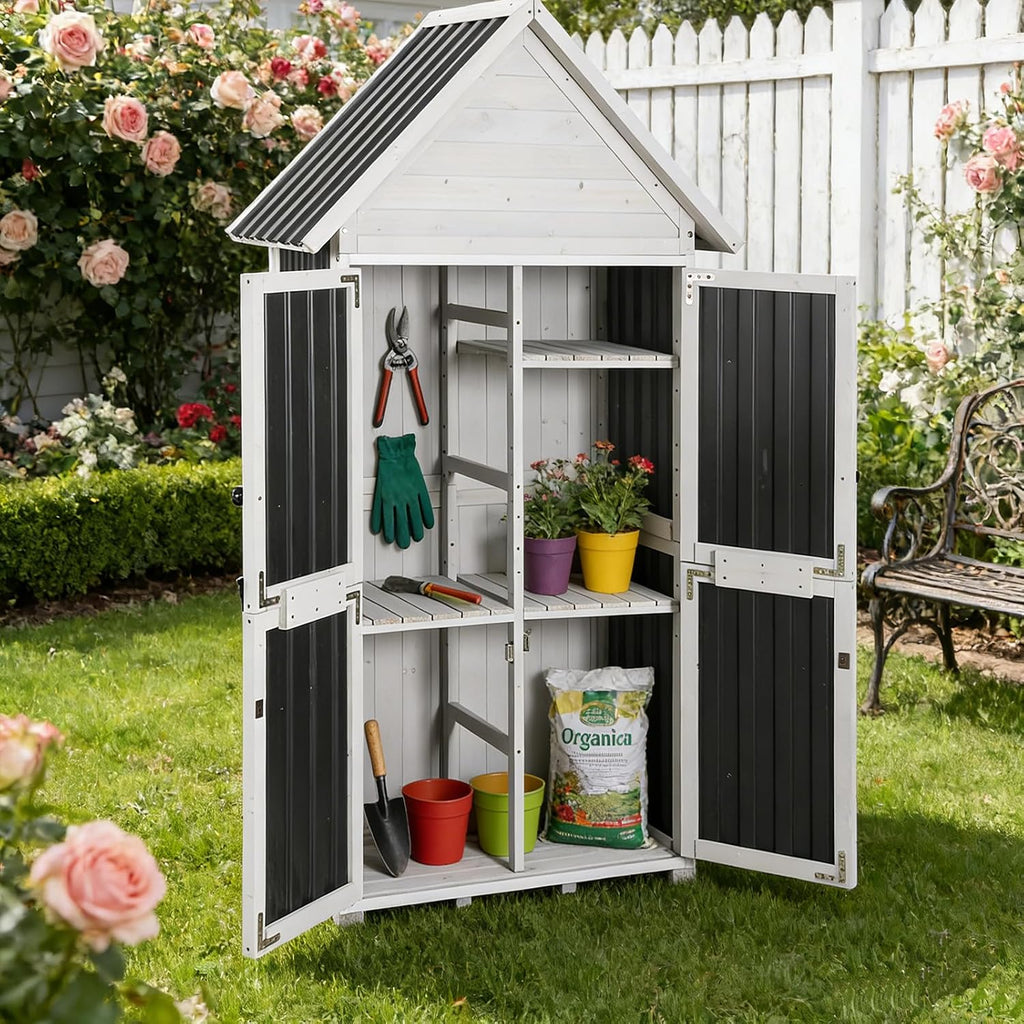 outdoor storage shed cabinet strong iron frame surrounding, package contents