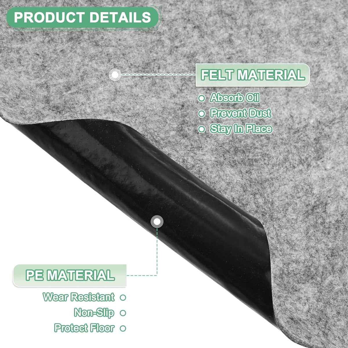 m meterxity outdoor storage shed mat, 6.6x6.6 ft, close-up detail