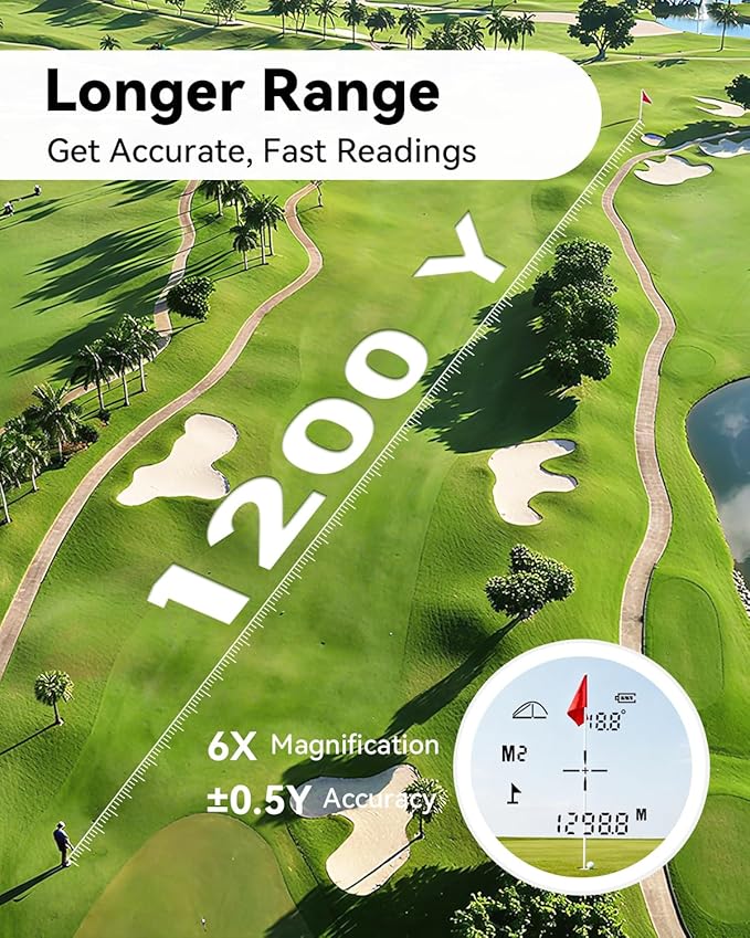 DAZHEN Golf Rangefinder with Slope, 1200 Yards Laser Range Finder Golfing with