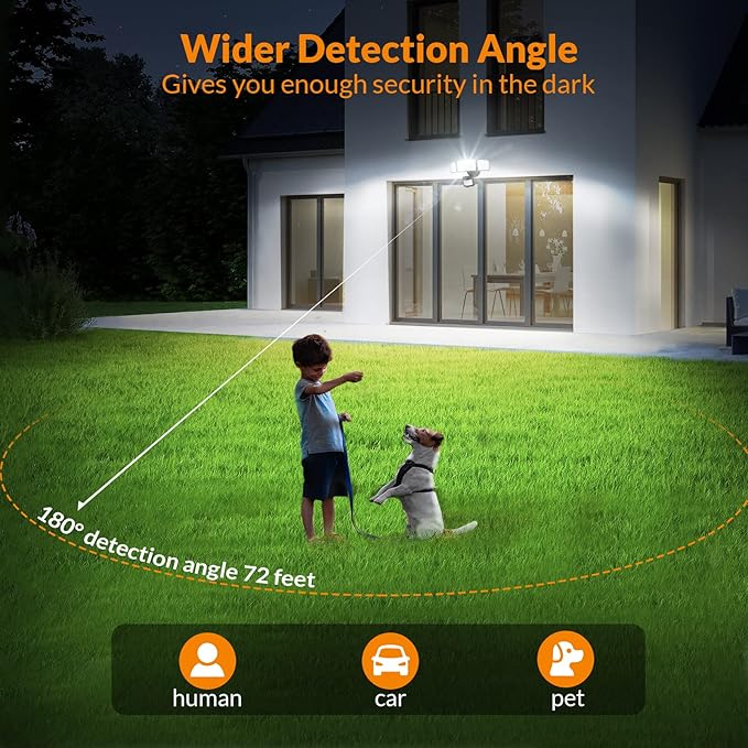 LEPOWER 1600LM LED Solar Security Lights Motion Outdoor, 5500K White Light