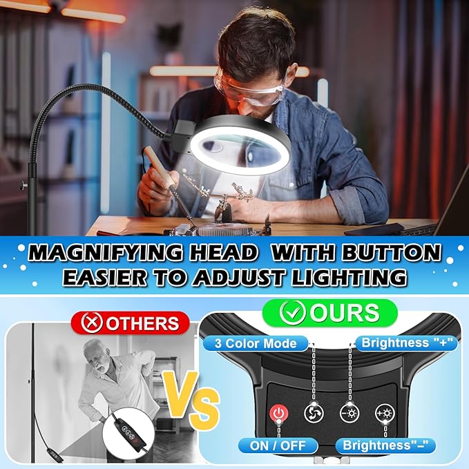 30X 10X Large Floor Magnifying Glass