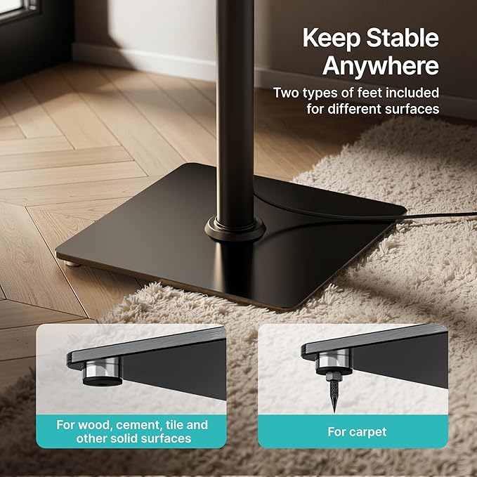 PEGZONE Speaker Stands Pair for Surround Sound, 55 LBS Capacity, 30.1 inch