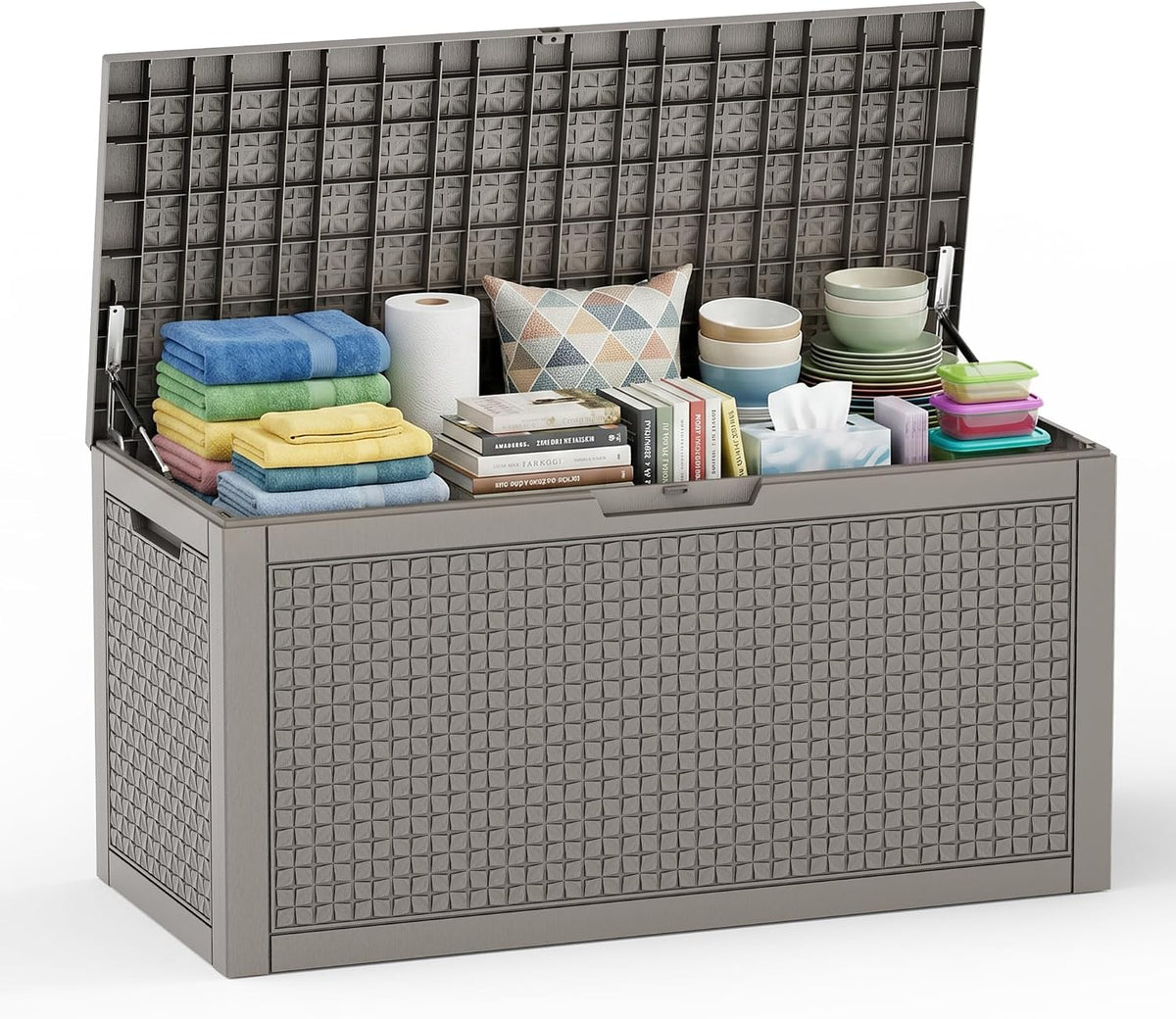 EasyUp 110 Gal Waterproof Outdoor Storage Box UV Resistant Deck Box