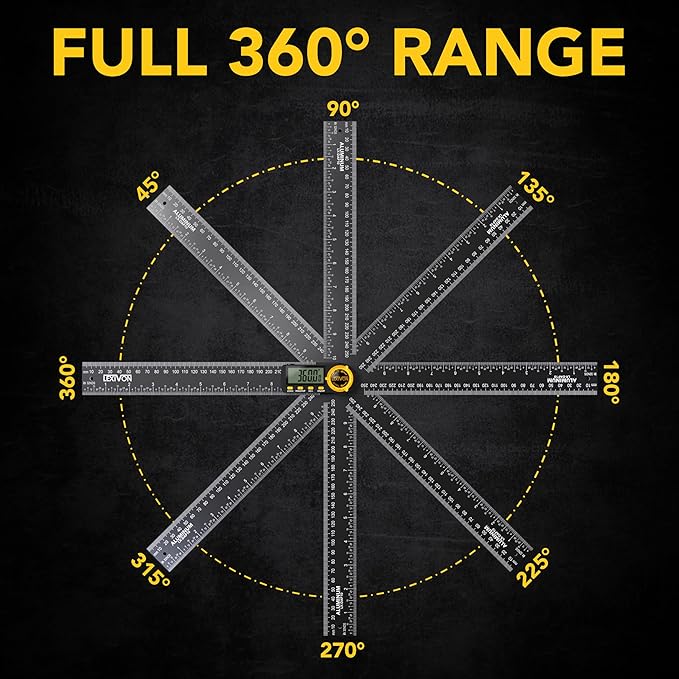 LEXIVON Aluminum Digital Angle Finder Gauge, 10-inch/250mm Multi-Purpose