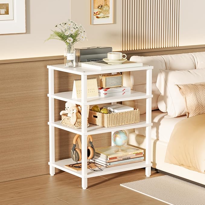 LELELINKY 4-Tier AV Media Player Stand, Stereo Stand, Modern Audio Shelf
