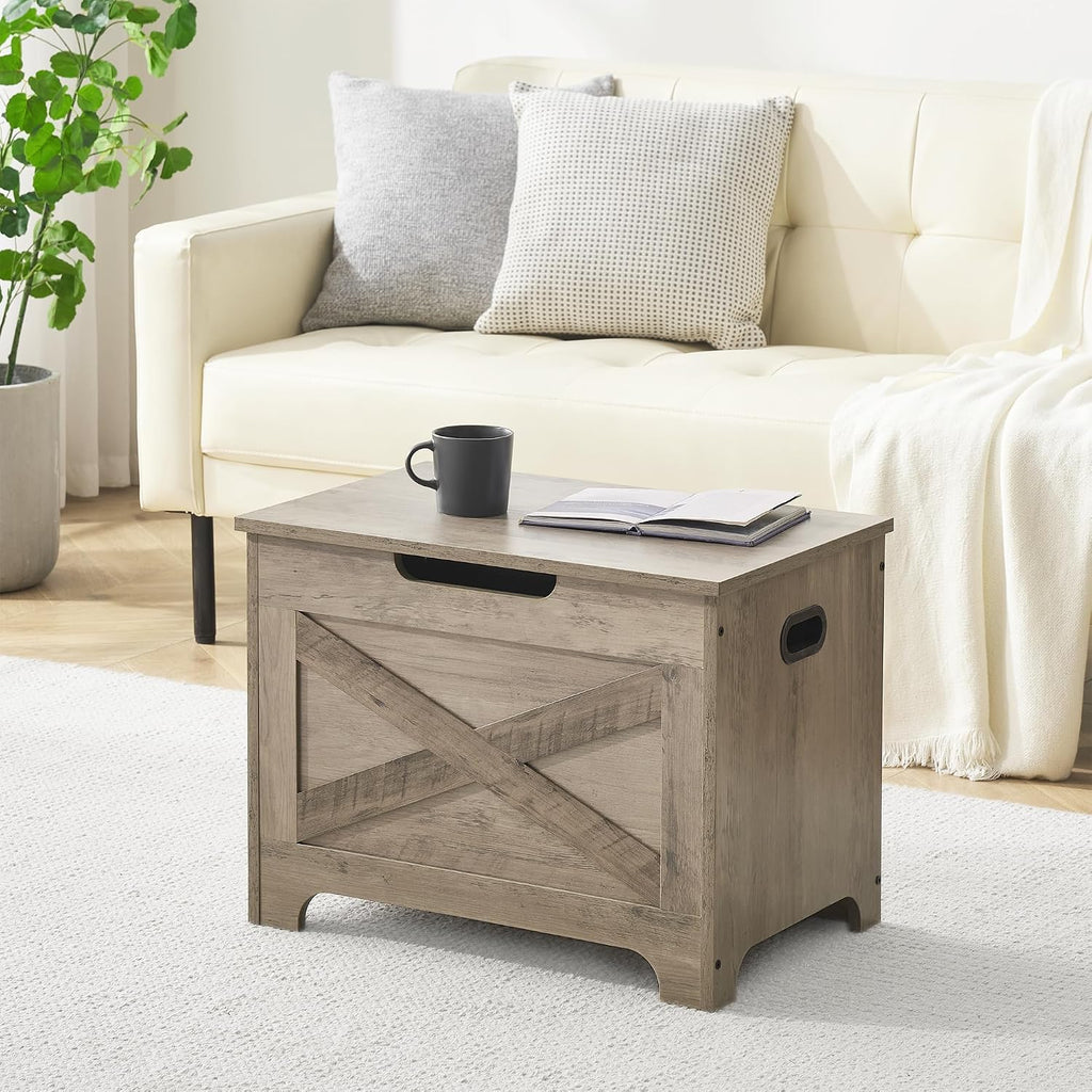 idealhouse 23.6" storage bench with 2 safety hinges on a desk or shelf
