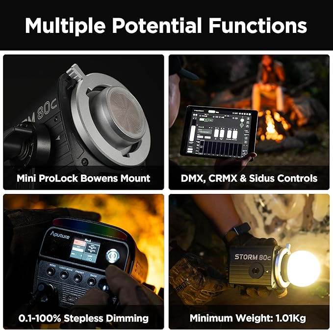 Aputure Storm 80c RGB LED Video Light - 80W Full-Color Point Source Fixture