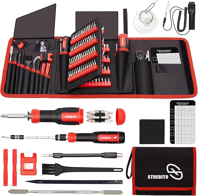 STREBITO Precision Screwdriver Set 191-Piece Multi-Bit Screwdriver 1/4 Inch Nut