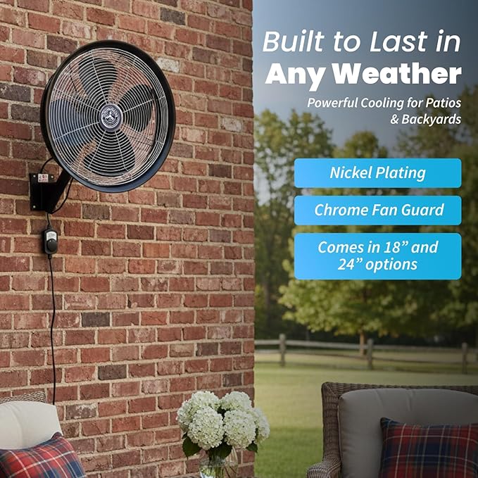 HydroMist F10-14-011 18 Inch Mounting Bracket Outdoor Oscillating Fan