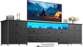 Huuger 78.7 Inch TV Stand for 75, 80 Inch TV, 11 Drawer Long Dresser