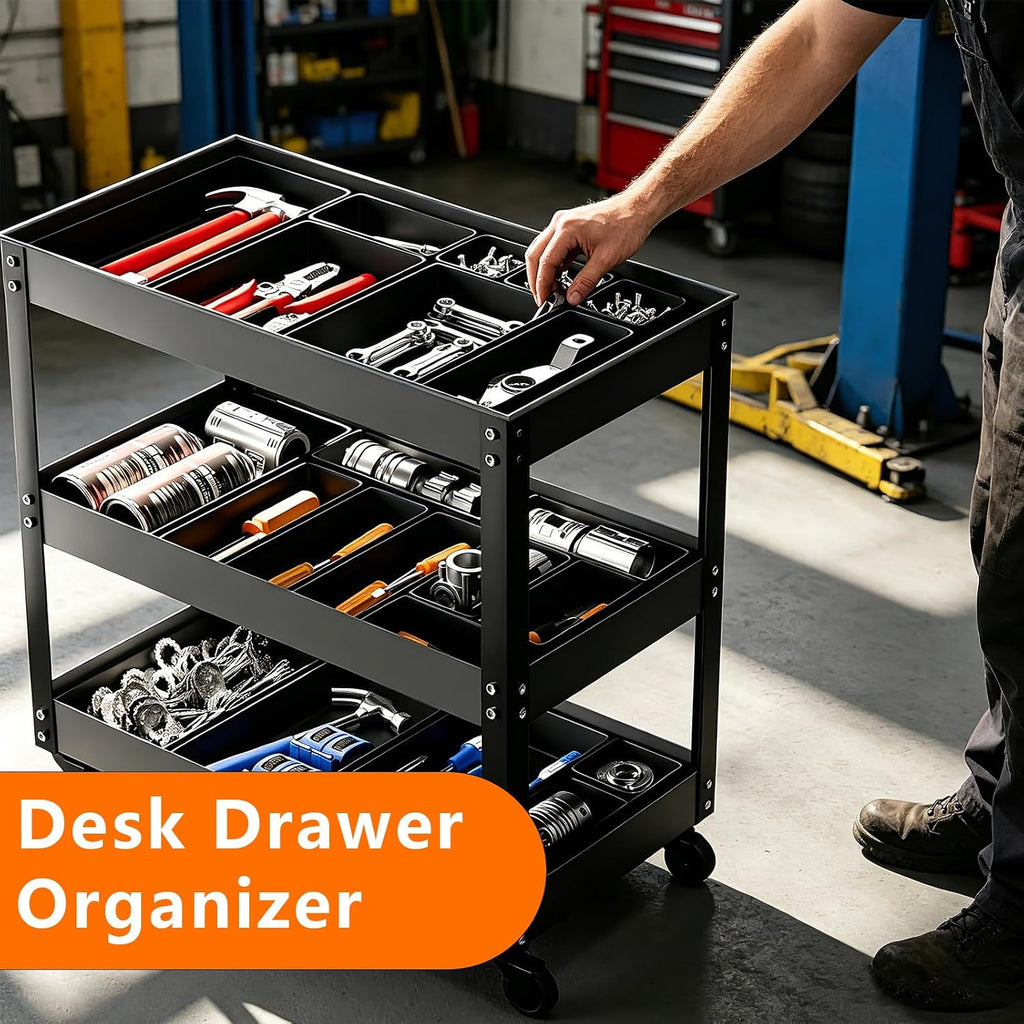 upgraded 6 size & 62 pcs tool box on a desk or shelf