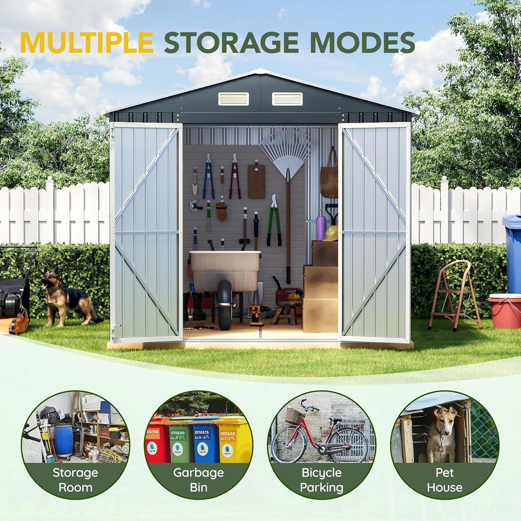 8 ft storage shed with floor frame for on a desk or shelf