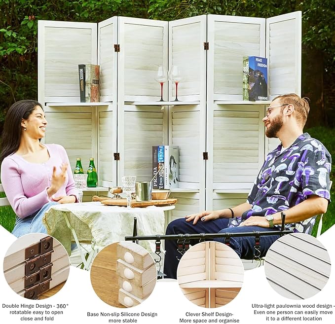 Partition Room Dividers, Folding Wood Privacy Screen