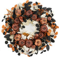 24" Fall Pumpkin Wreath Artificial Halloween Wreath for Front Door