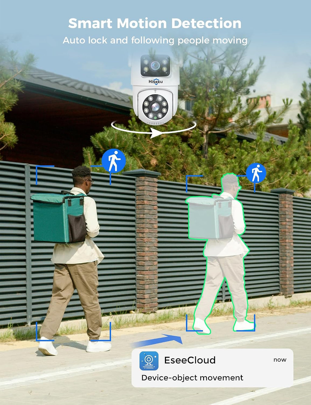 hiseeu wireless security cameras outdoor, outdoor cameras for showing dimensions