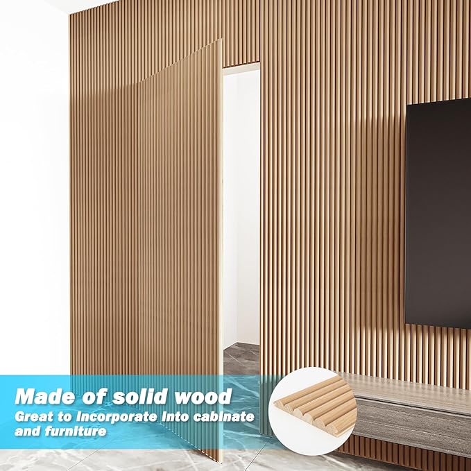 Art3d Fluted Wood Panel for Wall and Ceiling, Beaded Accent Molding for Home