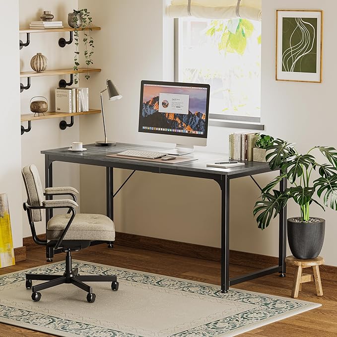 Huuger Computer Gaming Desk, 63 Inch Office Desk