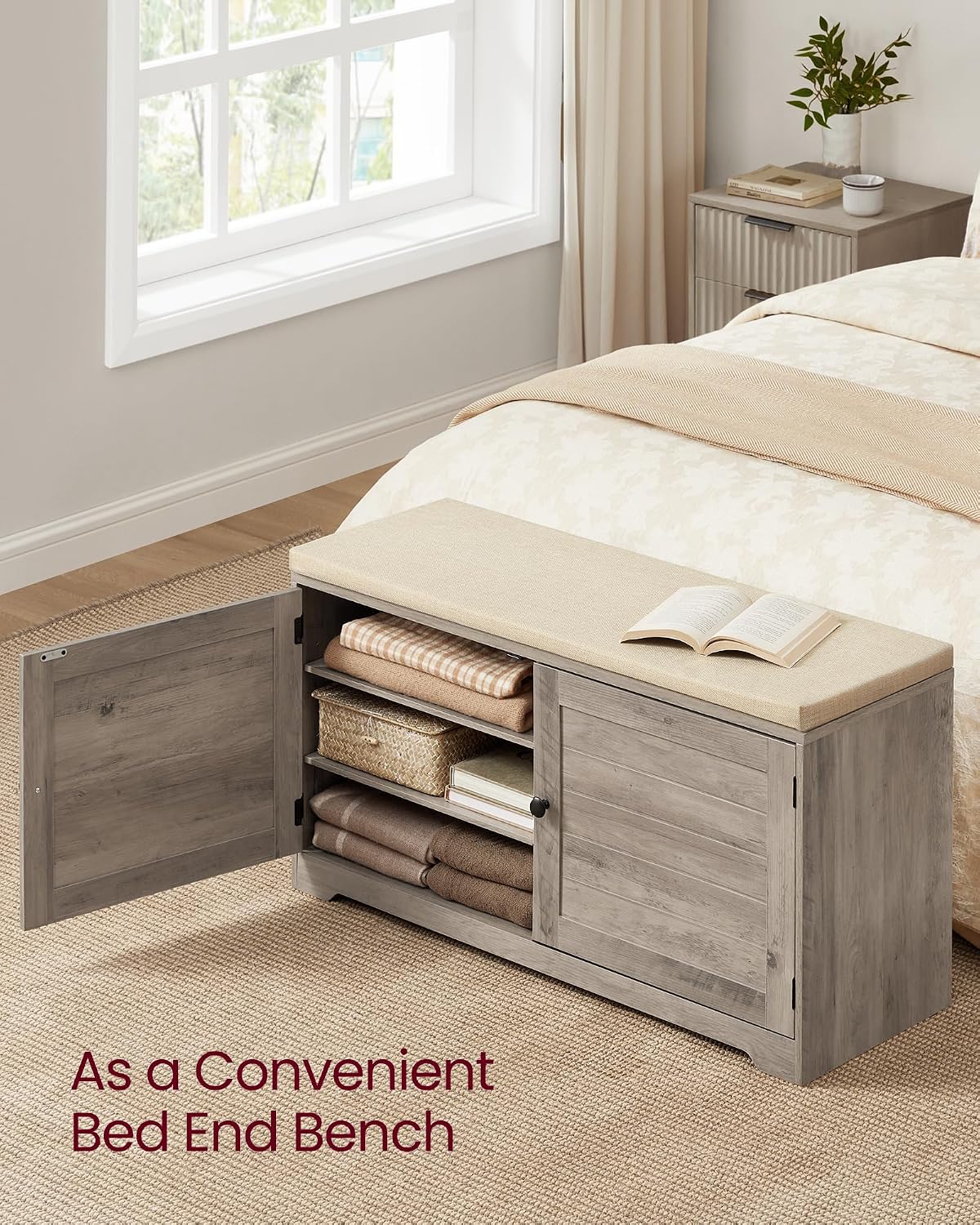 vasagle 3-tier shoe storage bench with cushion, 14, package contents