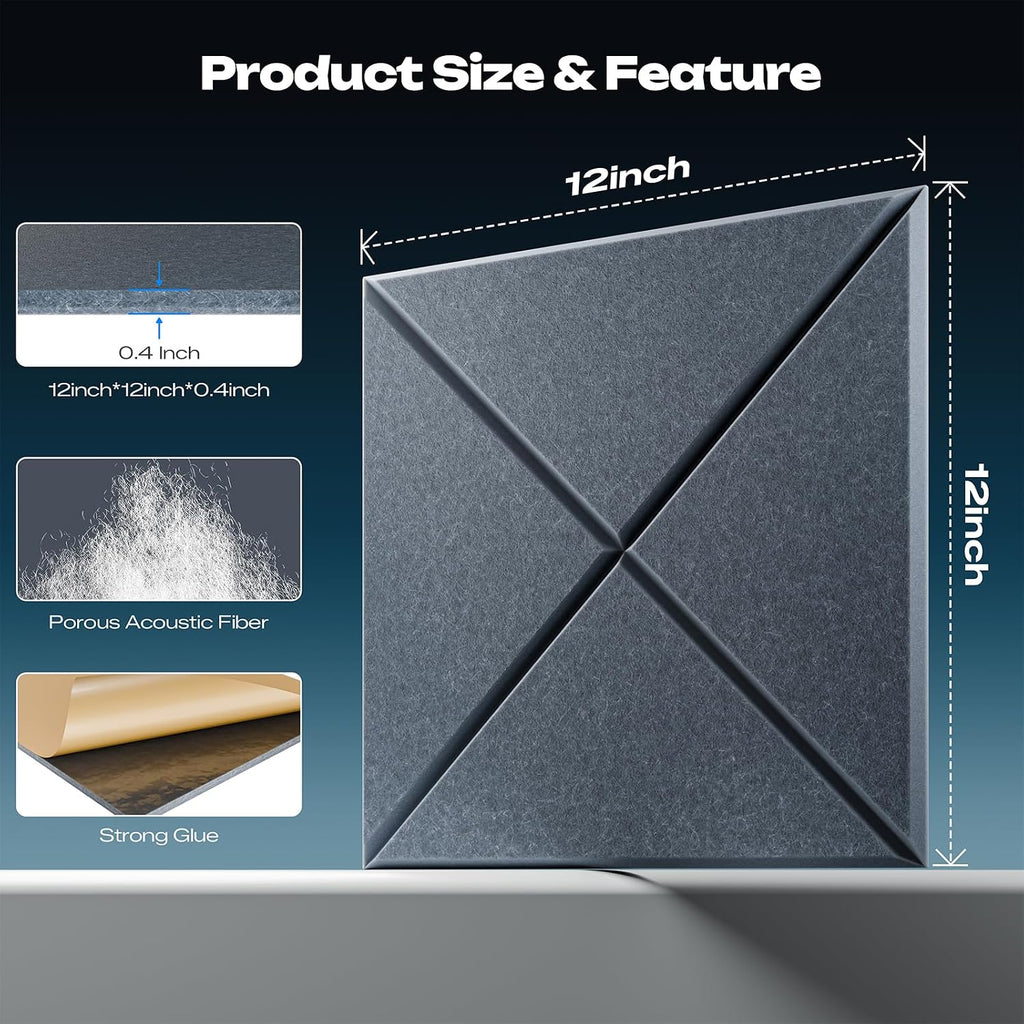 sonicism 22 pack x-lined acoustic panels shown in use