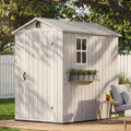 Devoko 4×6 FT Resin Storage Sheds with Floor, Light Gray