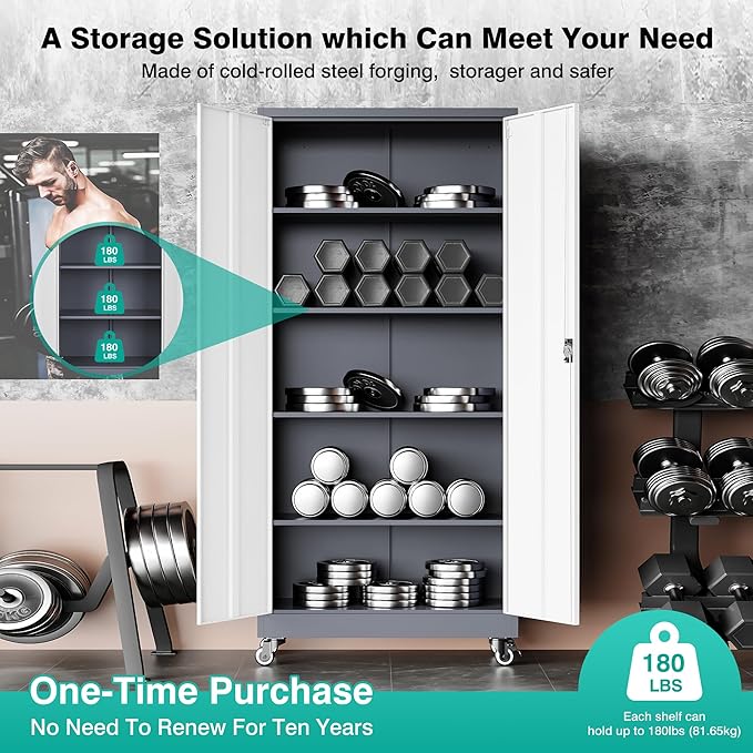 75" Tall Metal Storage Cabinet