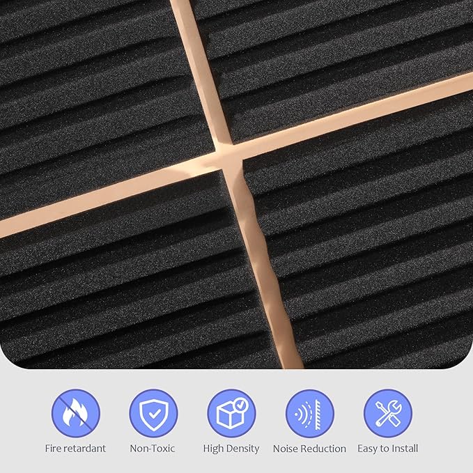 80 Pack Acoustic Foam Panels, High Density Sound Absorbing Panels, Soundproof