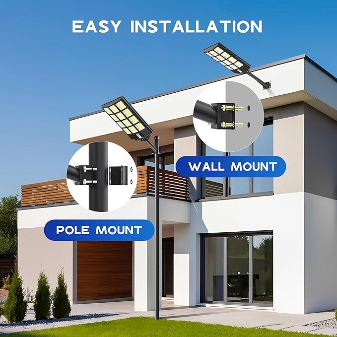 OKPRO Solar Lights Outdoor Waterproof, 8000W Solar Street Light