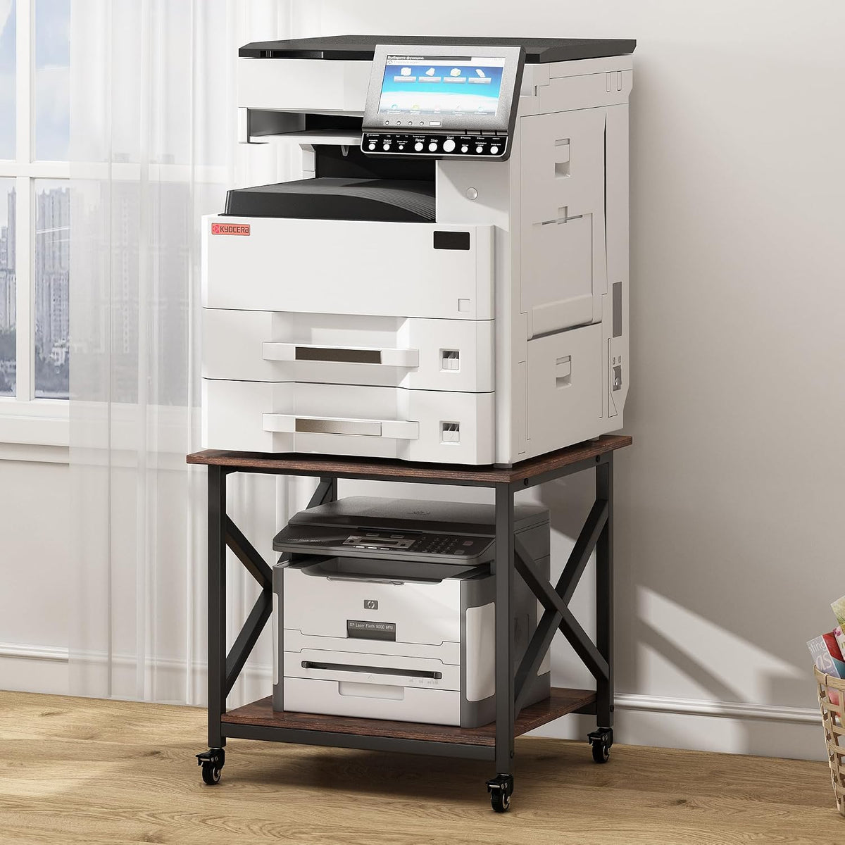 Fannova Large Printer Stand, 23.6 x 23.6 x 22.6 Inches Square Printer Table