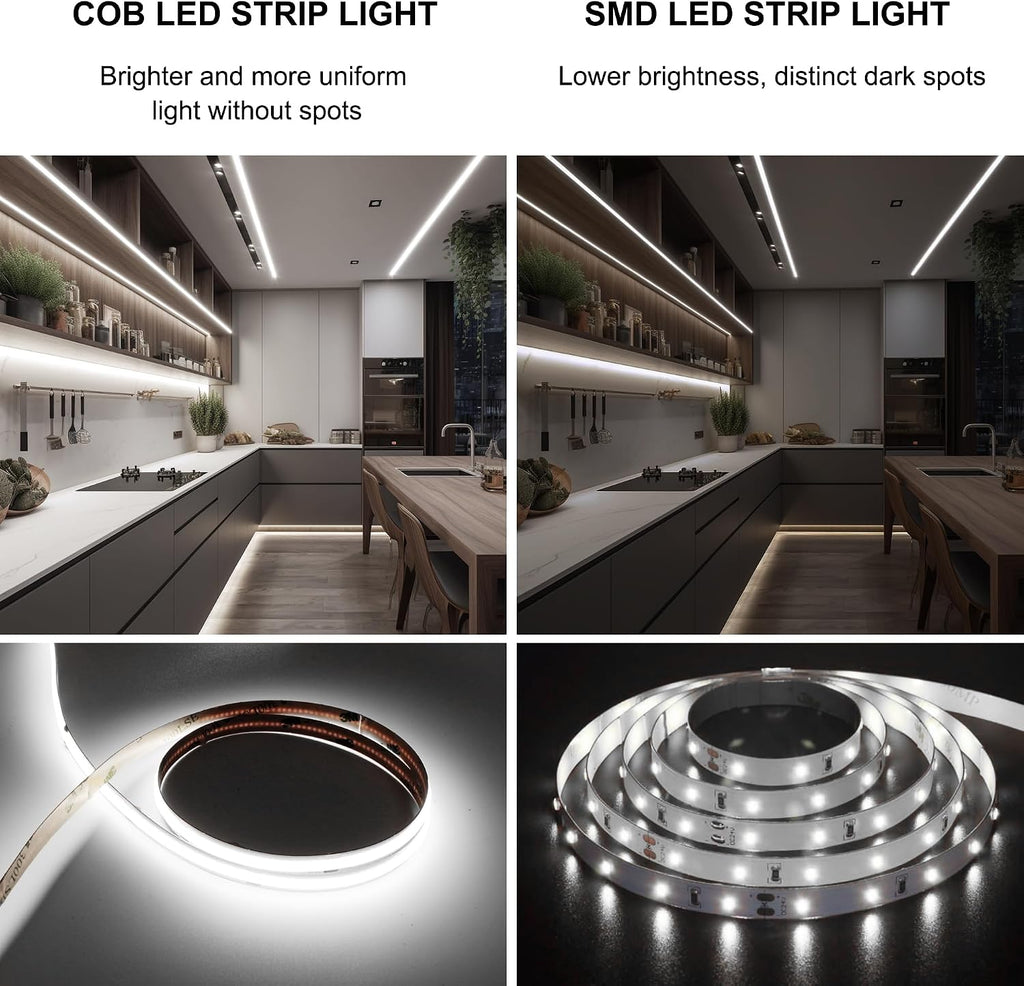 pandery cob led strip 32.8ft, dimmable strip lights, package contents