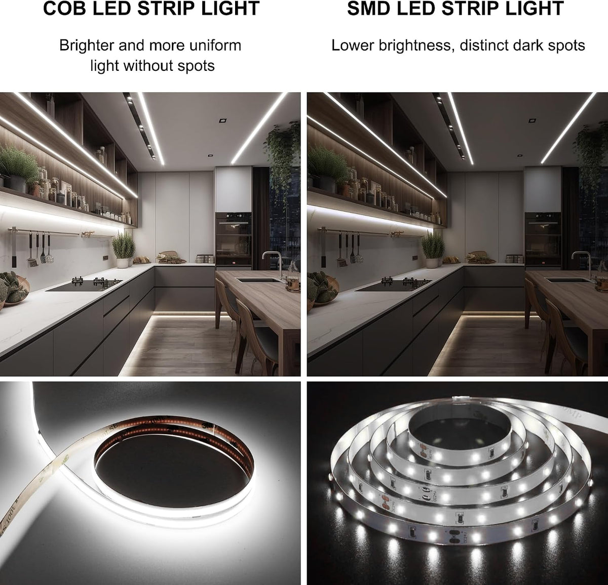 pandery cob led strip 32.8ft, dimmable strip lights, package contents