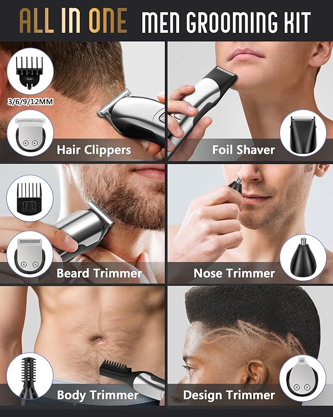 Ufree Beard Trimmer for Men, Waterproof Electric Razor for Nose, Face & Mustache