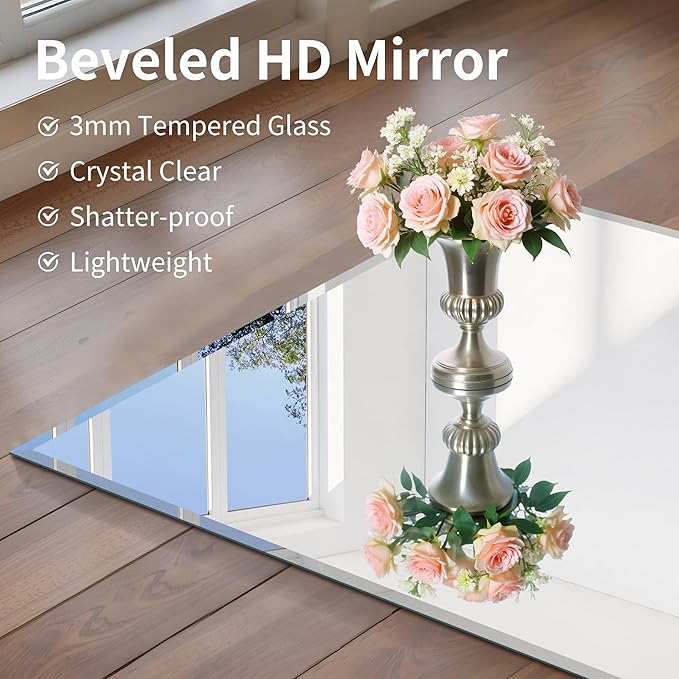 CILIBER Beveled Bathroom Mirror, 30x48 Large Frameless Mirrors