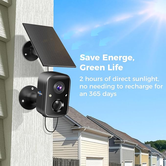 Hiseeu Security Cameras Wireless Outdoor, PIR/AI Motion Detection, Waterproof (4pcs)