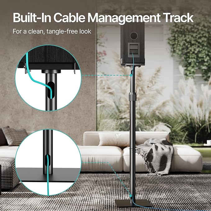 Pegzone Height-Adjustable Speaker Stands Pair, 11LBS Capacity, Height