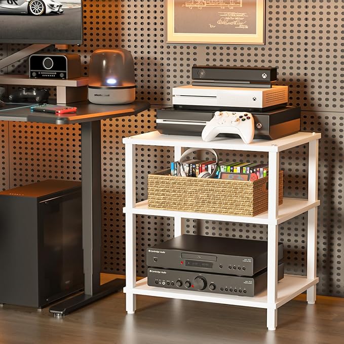 3-Tier AV Media Player Stand, Modern Stereo Cabine, Game Console Shelf