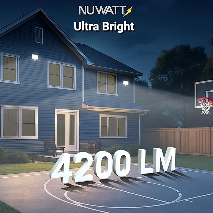 NUWATT 30W LED Flood Light, 3CCT 3000K/4000K/5000K Selectable, IP65 Waterproof