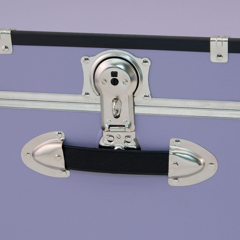 seward explorer trunk with wheels & lock, lilac, close-up detail