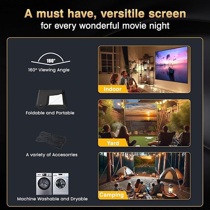 2025 Upgraded Portable Projector Screen