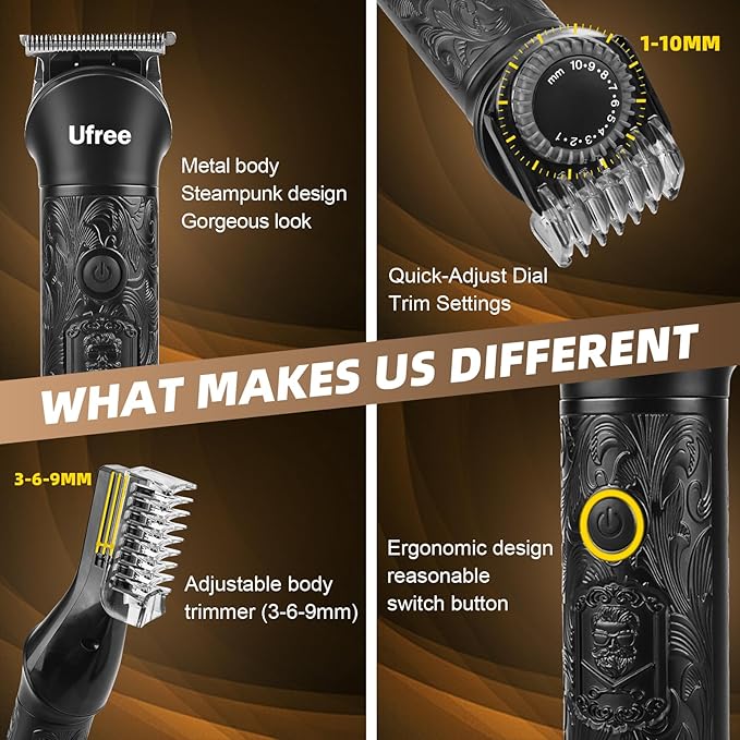 Ufree Beard Trimmer for Men, Electric Razor Shavers, Cordless Hair Clippers
