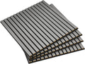 HOMCOM 4 Pack 3D Acoustic Panels, Wood Slat Wall Paneling