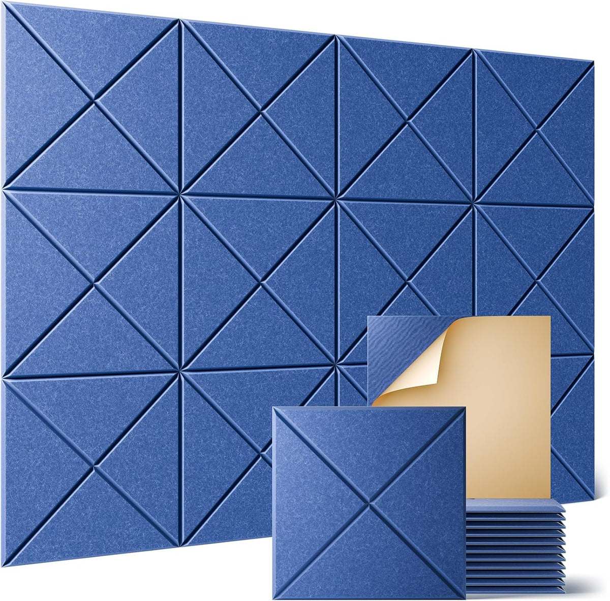 sonicism 12 pack x-lined acoustic panels shown in use