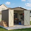 Greesum 8x8FT Outdoor Storage Shed, Brown