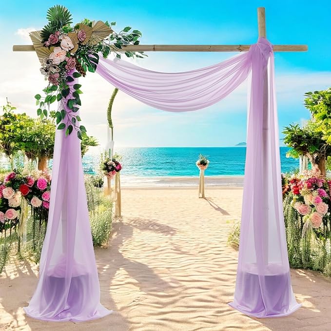 MDS Halloween Chiffon Draping Fabric - 1 Panel, 30" Wide x 50ft Long - Sheer Spooky Arbor & Canopy Drapery for Haunted House Backdrops, Party Ceilings, DIY Costumes & Themed Events - Orchid