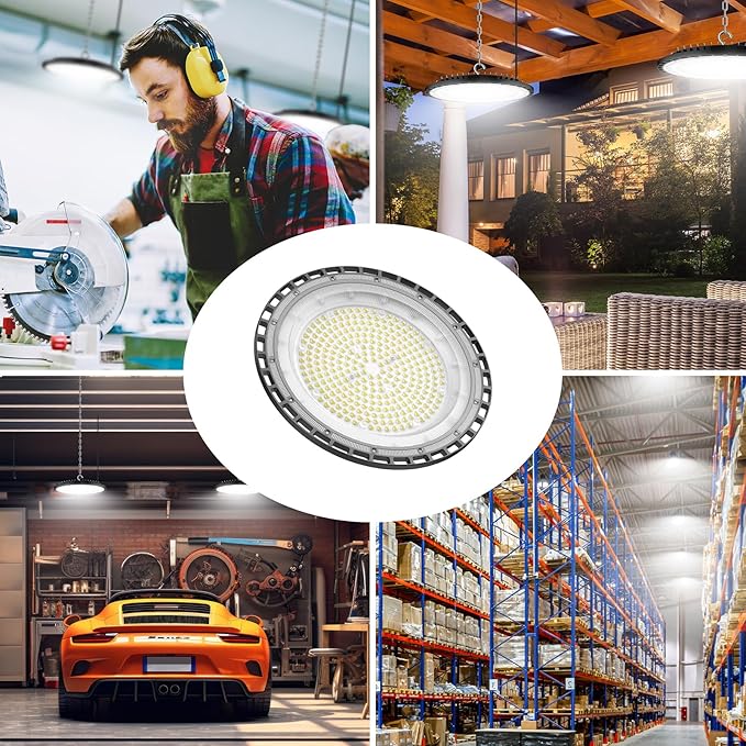 SOUTHLEVY 2 Pack UFO 200W LED High Bay Light, 5 ft Cable