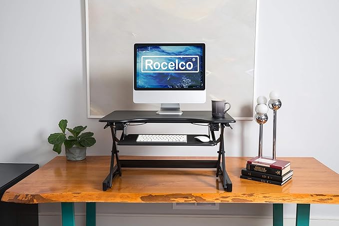 Rocelco 32" Height Adjustable Standing Desk Converter BUNDLE