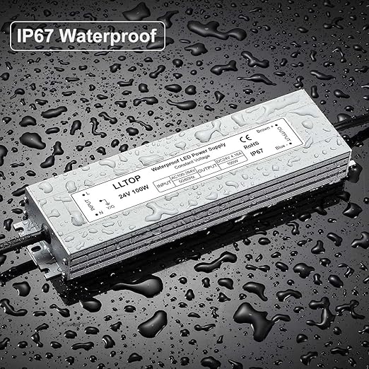 LLTOP LED Driver 100 Watts 100-264V AC to 24V DC 4.16A Power Supply Waterproof